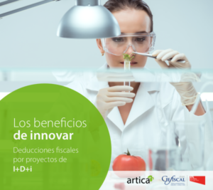 Imagen cuadrada con el cartel del Webinar Fiscalidad en I+D+i con logotipos