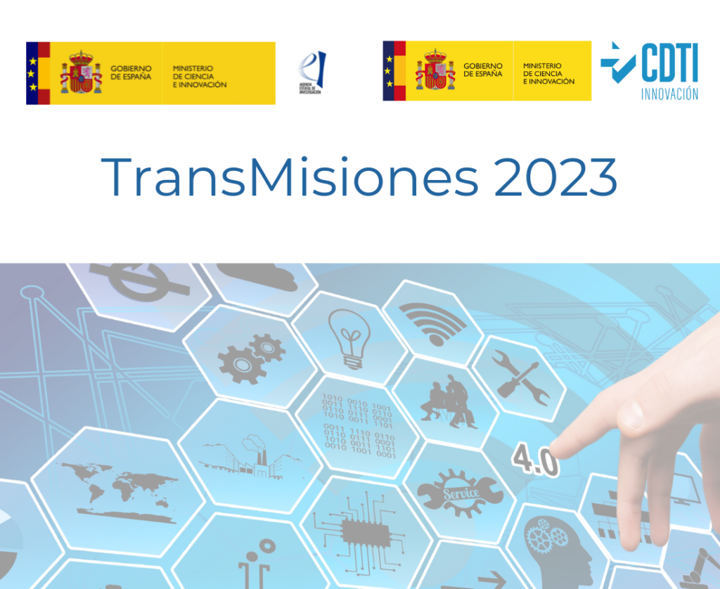130 millones de euros para la financiación de grandes proyectos de I+D+i en colaboración por medio de la convocatoria conjunta TransMisiones 2023 de la Agencia Estatal de Investigación (AEI) y el Centro para el Desarrollo Tecnológico y la Innovación (CDTI).