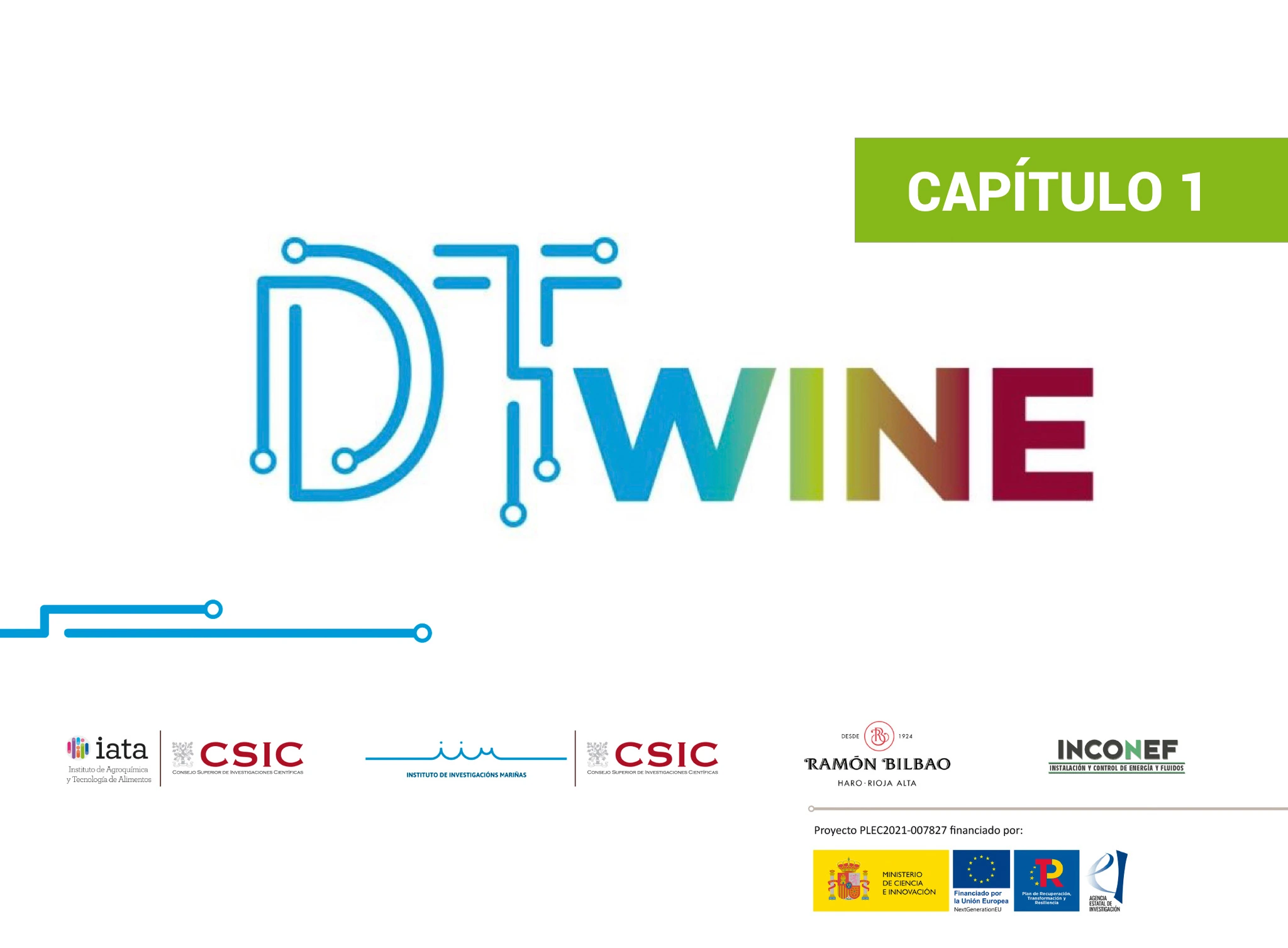 Imagen principal para el post "DTWINE Talks – Capítulo 1: Entrevista a Amparo Querol (IATA-CSIC) para integrar modelos funcionales en el sistema de producción” mostrando el logotipo del proyecto DTWINE con cartela